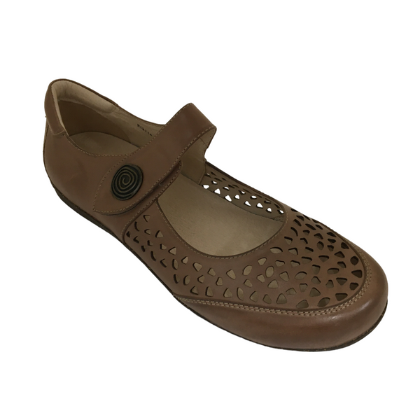 Klouds Nikita ~ Red ~ Tan ~ Leather Mary Jayne Leather Orthotic Friendly