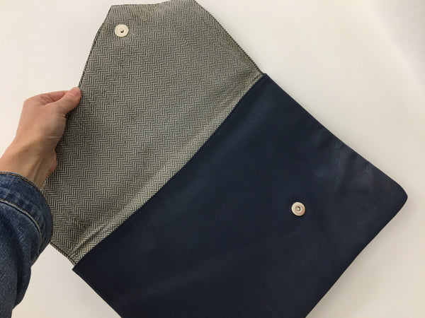 Adorne Navy Satchel Clutch