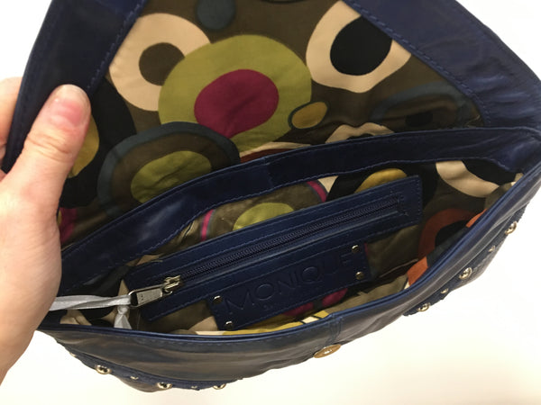 Monique Design Navy Leather Clutch