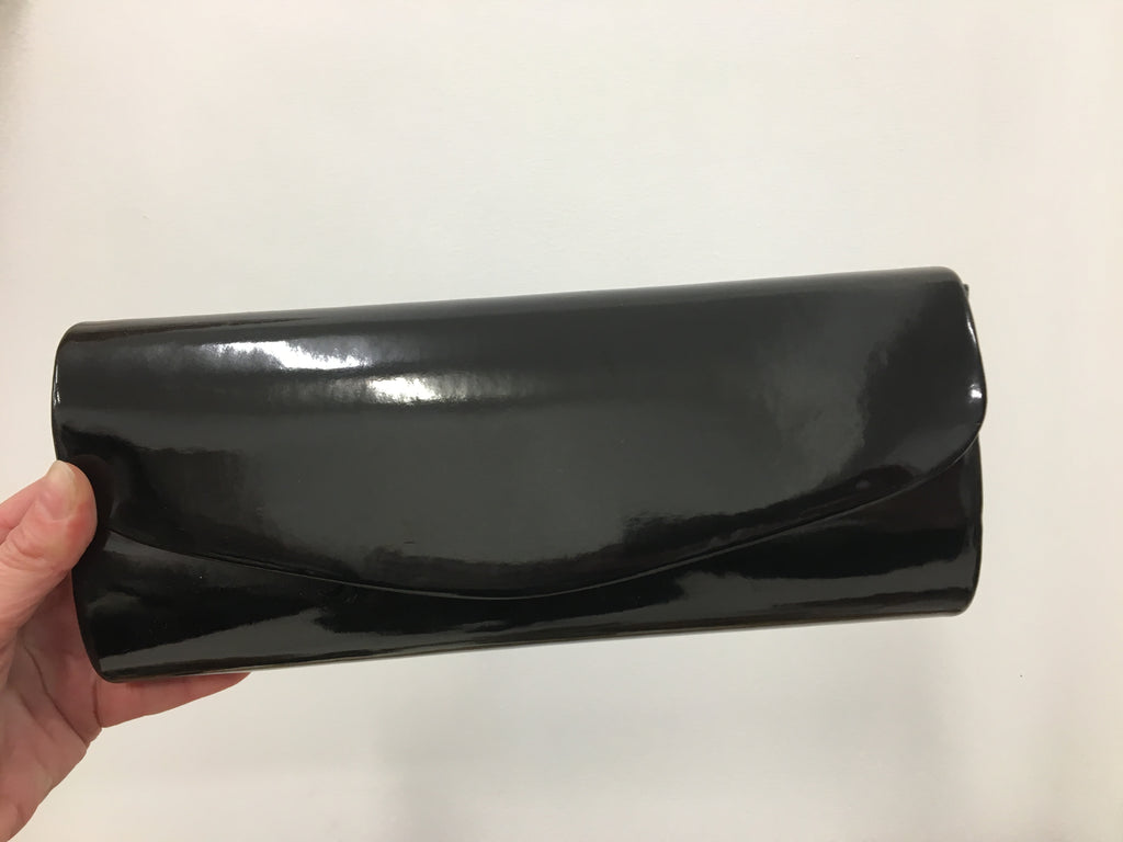 Gabee Patent Black Clutch