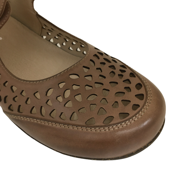 Klouds Nikita ~ Red ~ Tan ~ Leather Mary Jayne Leather Orthotic Friendly