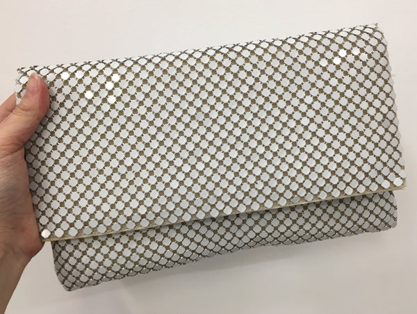 Gabee White Lurex Clutch EE58407 SOLD OUT