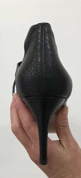 Top End Oprah Black Snake Leather Heel