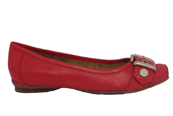 Effegie Dam ~ Taupe ~ Black ~ Red ~ ballet leather shoe