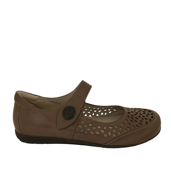 Klouds Nikita ~ Red ~ Tan ~ Leather Mary Jayne Leather Orthotic Friendly