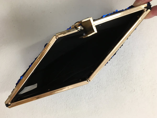 Adorne Blue Sequin Clutch